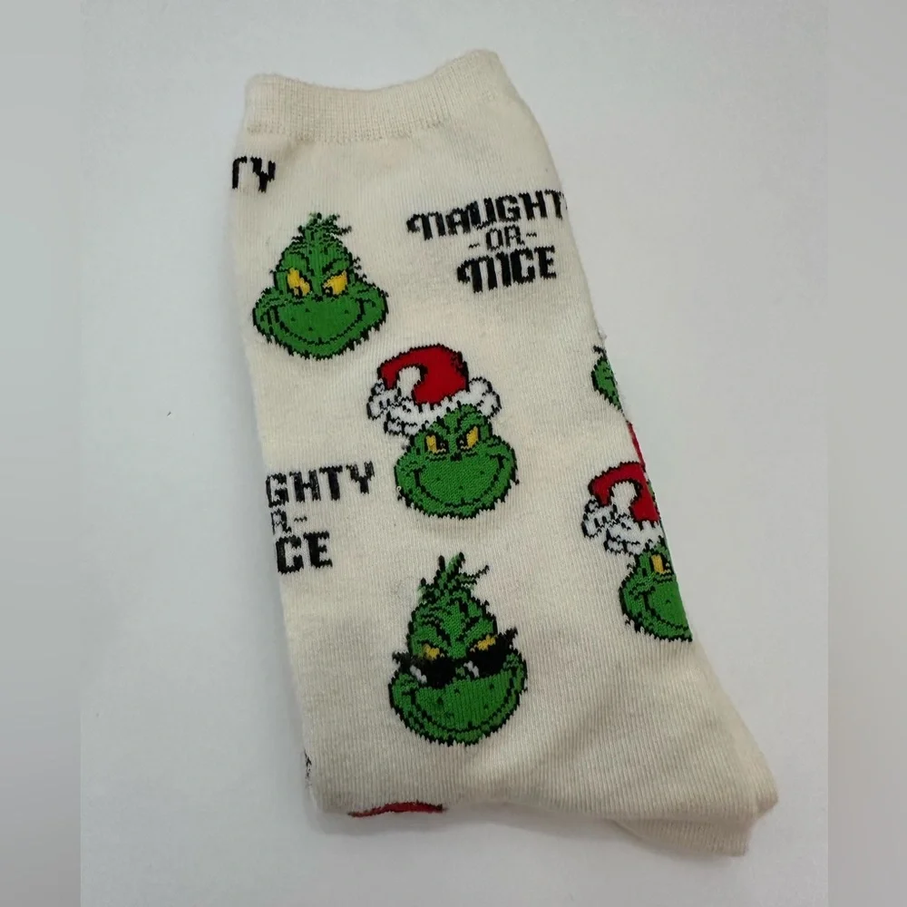 NWOT American Eagle The Grinch Crew Sock in White One Size